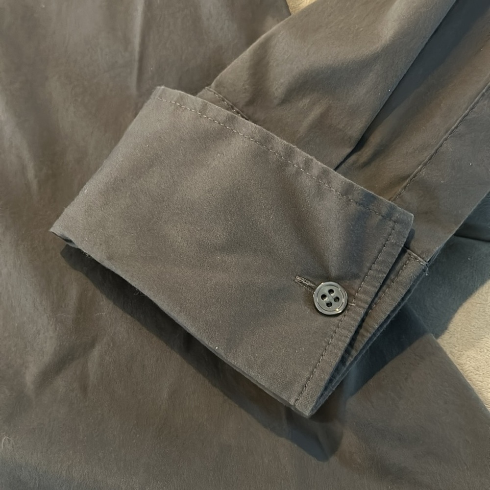 Theory Ivy Charcoal Grey Gray Button Long Sleeve … - image 3